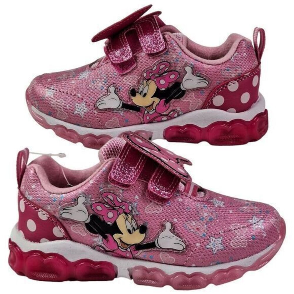 Minnie shoes for girls sneakers with‎ LED light without laces Pink Size 8 (15cm)